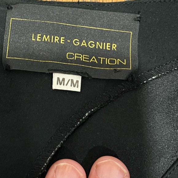 🖤 LEMIRE-GAGNIER CRÉATION – Black & Pearly White Graphic Tunic – Size M - Picture 3 of 11